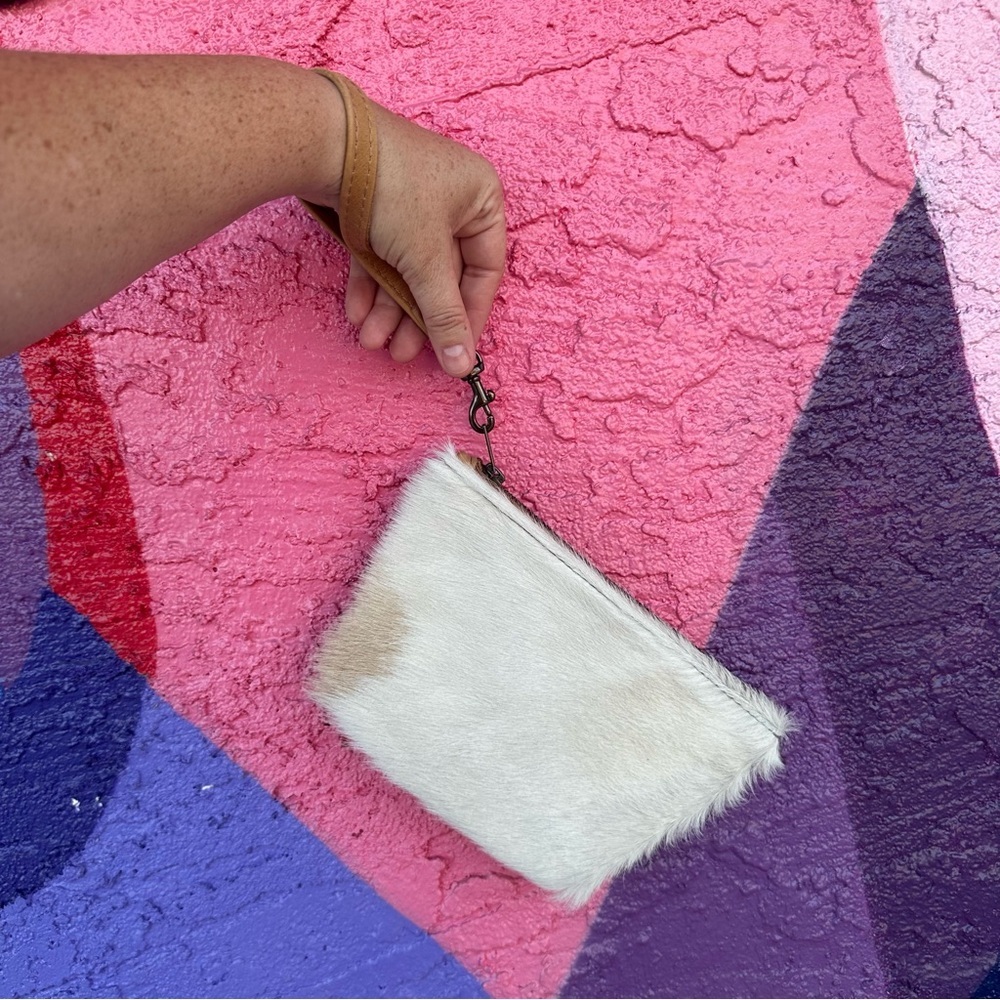 Canoe, western leather cowhide clutch